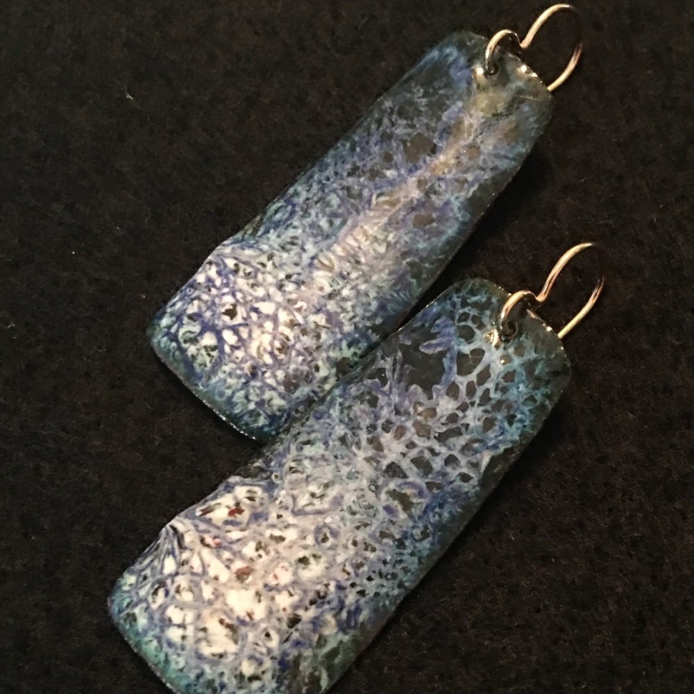 Enameled earrings